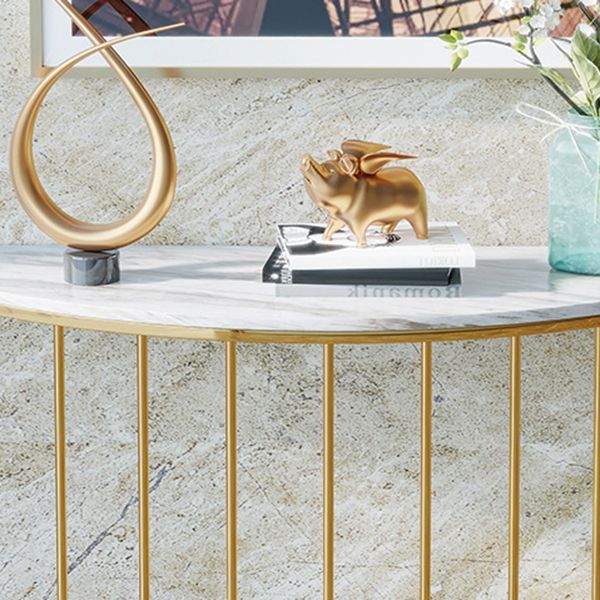 Tavolo di accento della console in marmo contemporaneo tavolo da ginnastica mezza luna per sala