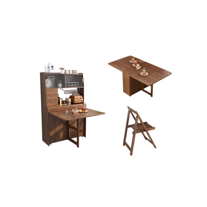 Moderne rechthoekige massief houten eettafel met lade, 68,9" x 31,5" x 29,5"