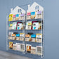 Contemporary Metal Bookcase Wall Mounted Closed Back Bookshelf for Home Office