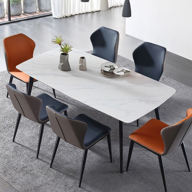 Rechthoek moderne stenen tafel standaard hoogte eettafel met 4 poten