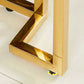 Tavolo della console glam tavolo accento rettangolo in marmo in oro, altezza 31,5 pollici