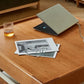 4 Legs Wooden Coffee Table Tray Top Brone Coffee Table 15.7" High