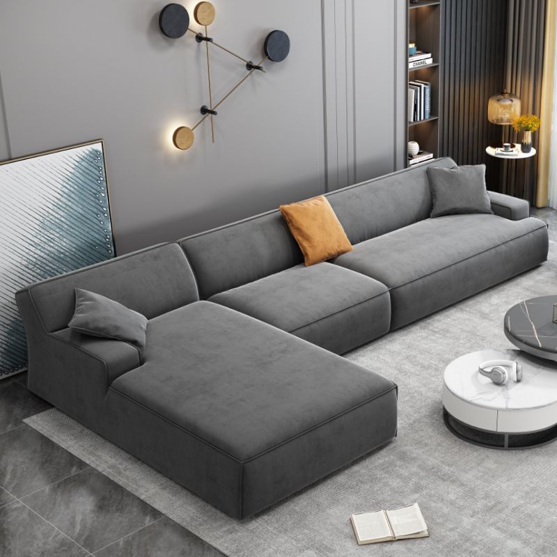 Divano moderno di divano in cotone e cuscini per braccio incassati per soggiorno per soggiorno