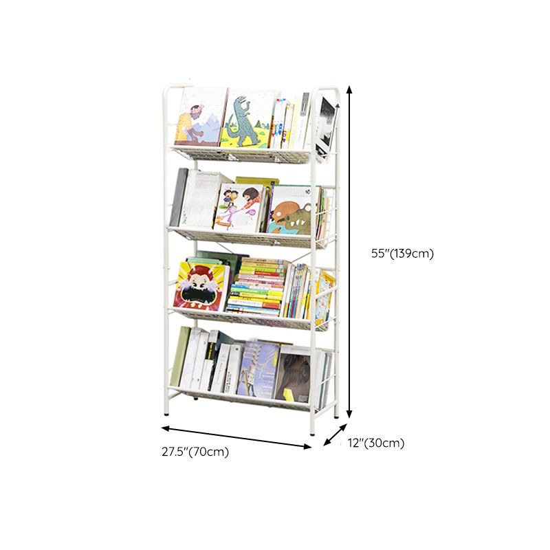Contemporary Closed Back Bookshelf Metal Vertical Shelf Bookcase for Living Room Clearhalo 'Bookcases' 'furn' 'furn_bookcases' 'Furniture' 'Office Furniture' 1200x1200_da0b00de-9c94-4922-86db-6306ab87083c