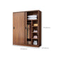 Artificial Wood Wardrobe Brown Wardrobe with Sliding Doors for Bedroom