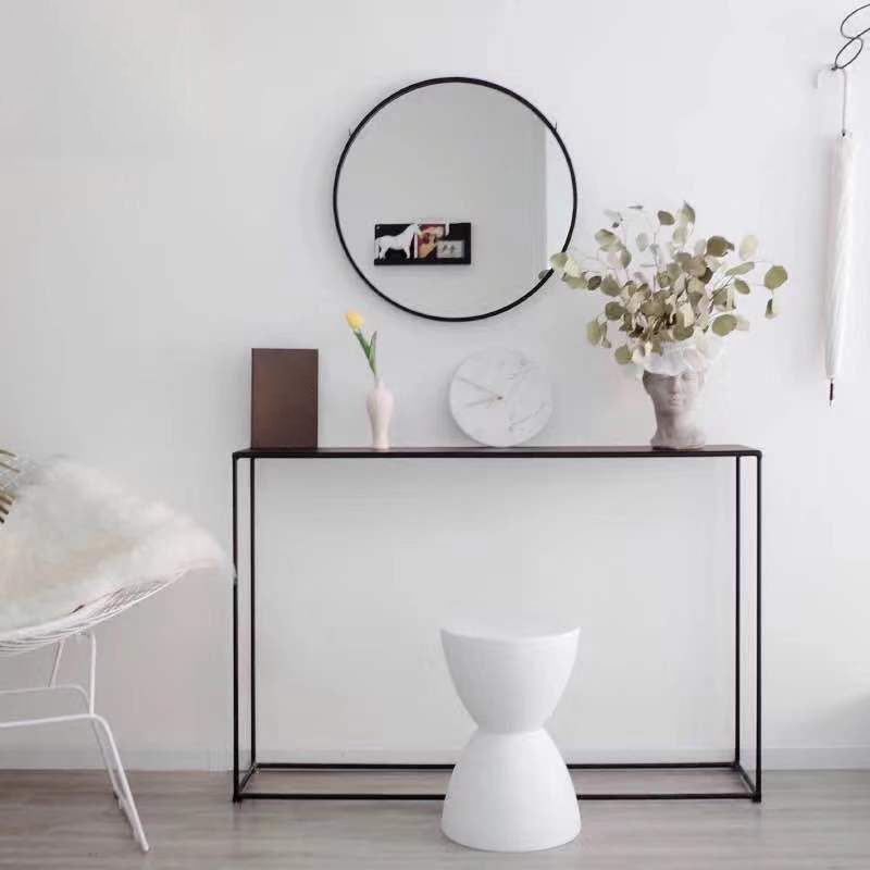 Metal Rectangle Console Table 9.8 Inch Wide Contemporary End Table Clearhalo 'Console Tables' 'console_tables' 'Entry & Mudroom Furniture' 'furn' 'furn_console_tables' 'Furniture' 1200x1200_da0e26d3-4991-4c47-90df-2c008ff915e4