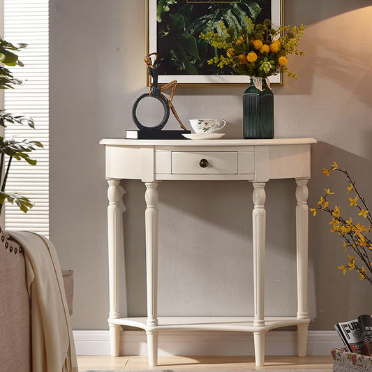 Tavolo di accento della console moderna di metà secolo con divani console di finitura antica con cassetto