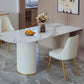 Modern White Dining Table Sintered Stone Dinner Table for Dining Room Clearhalo 'Dining Tables & Seating' 'Dining Tables' 'dining_table' 'furn' 'furn_dining_table' 'Furniture' 'Kitchen & Dining Furniture' 1200x1200_da0e49a9-c896-4997-b729-4f283a98719b