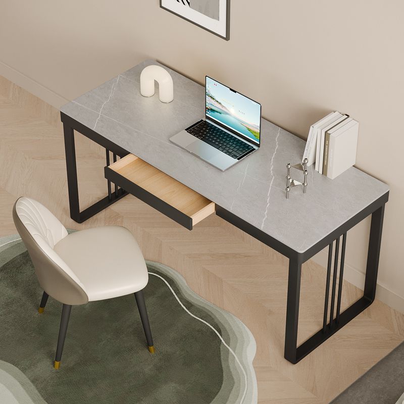 Descripción de la oficina de la oficina rectangular Descripción de la tarea del escritorio de oficina con 2 patas para el hogar