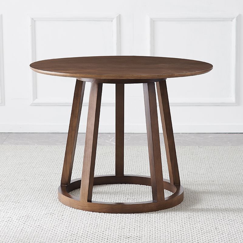 1/5 PCS Juego de comedor de estilo moderno Juego de comedor de madera maciza con mesa redonda