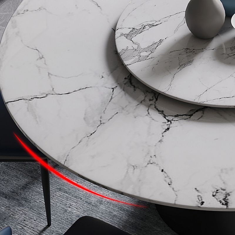 Contemporary Stone Round Dining Set 1/4/7/11 Pieces Turntable Dining Furniture for Home Clearhalo 'Dining Room Sets' 'Dining Tables & Seating' 'dining_room_set' 'furn' 'furn_dining_room_set' 'Furniture' 'Kitchen & Dining Furniture' 1200x1200_da0f9045-3423-4c65-a1d2-ee1ef50d70d7