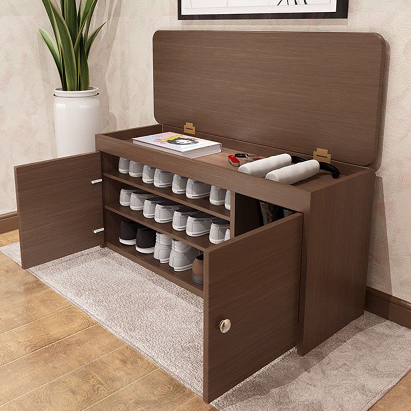 Modern Entryway Bench Wooden Seating Bench with Shoe Storage , 14" W Clearhalo 'Benches' 'Chairs & Seating' 'furn' 'furn_benches' 'Furniture' 'Living Room Furniture' 1200x1200_da0fc79b-ecde-4f5c-ab4e-1d47362b9c25