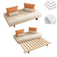 Modern Convertible Sofa Bed Armless Sofa with Pillows in Beige