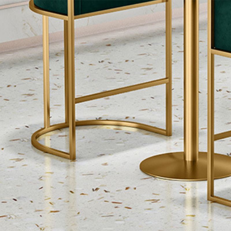 Glam Style Counter Stool Upholstered Bar Stool with Metal Base