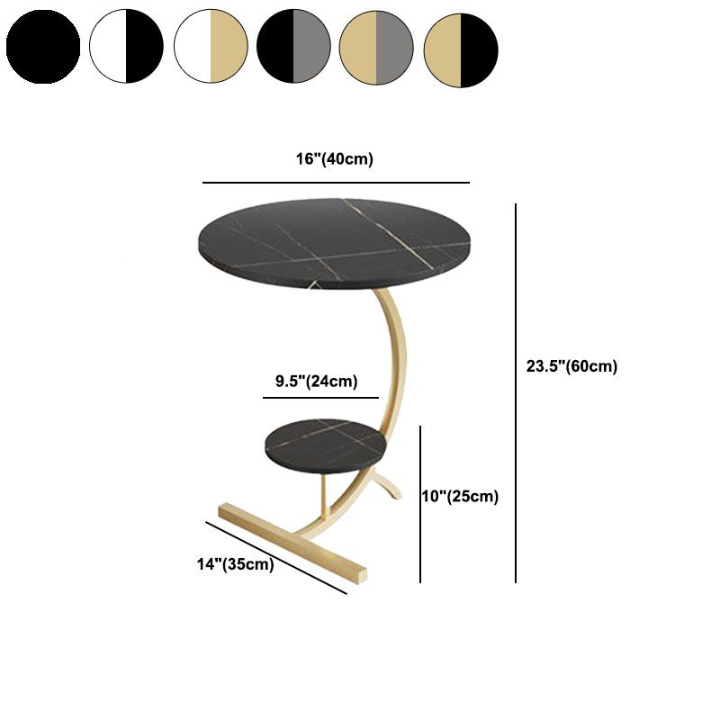 Mesa de acento de piedra glamorosa Nightsnant 23.6 "Gabinete de noche de altura con 2 estantes