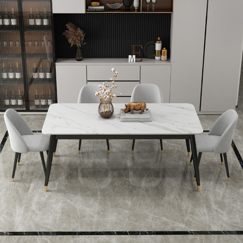 Glam 1/3/5/7 Pieces Dining Set Sintered Stone Dining Table for Home Use Clearhalo 'Dining Room Sets' 'Dining Tables & Seating' 'dining_room_set' 'furn' 'furn_dining_room_set' 'Furniture' 'furniture_dining_room_set' 'Kitchen & Dining Furniture' 'kitchen&dining_furn' 'kitchen' 1200x1200_da1424a0-07b4-4097-b245-a7ab341d4a99