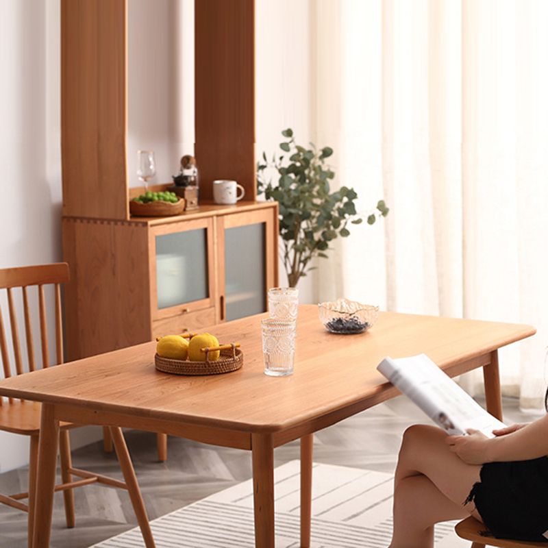 Modern Style Cherry Wooden Dining Table 4 Legs Solid Wood Table for Home Clearhalo ' dining_table' 'Dining Tables & Seating' 'Dining Tables' 'furn' 'furn_dining_table' 'Furniture' 'furniture_dining_table' 'Kitchen & Dining Furniture' 'kitchen&dining_furn' 'kitchen' 'kitchen_dining_table' 1200x1200_da147445-9b1d-4ef6-b473-d16bcaf64921