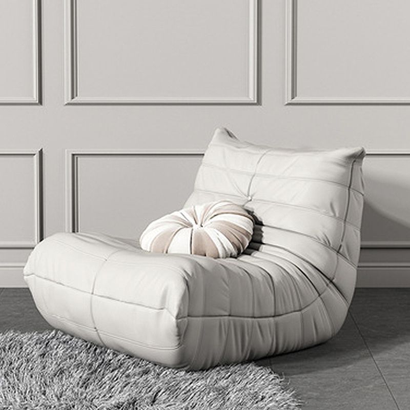 Modern Accent Chair Real Aniline Leather/Faux Leather Chair With Fixed Back