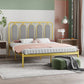 Letto standard metallico con cornice glam con testiera rivestita