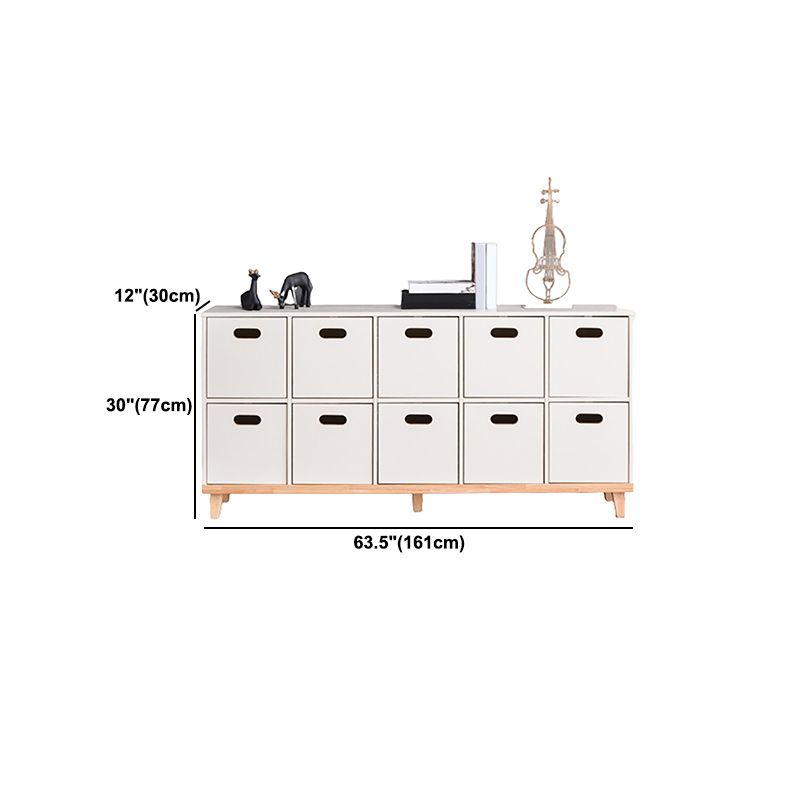 Contemporary Accent Cabinet with Withe Top and Natural Legs Cabinet