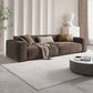 Brown Scandinavian Sectional/Sofa with Square Arm for Apartment