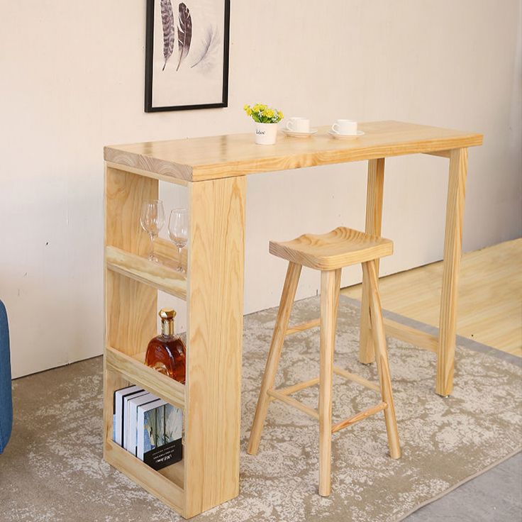 Rectangle Wood Top Counter Table 42-inch Height Modern Bar Table Clearhalo 'Bar Furniture' 'Bar Tables' 'bar_tables' 'furn' 'furn_bar_tables' 'Furniture' 'furniture_bar_tables' 'Kitchen & Dining Furniture' 1200x1200_da1a9607-f45f-46ac-8d7b-0d45ad1b81a4