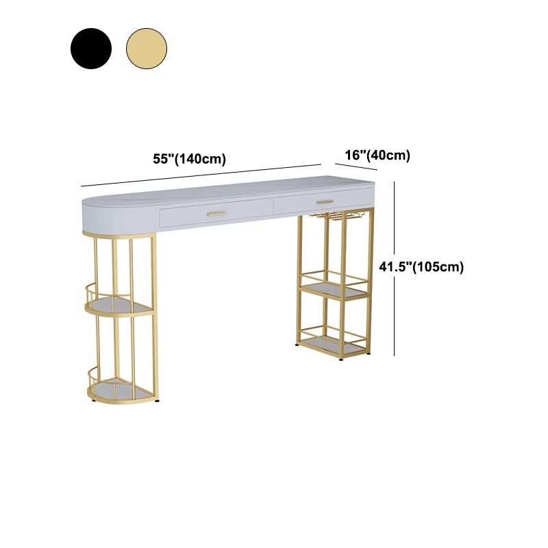 Living Room Double Pedestal Pub Table Contemporary Stone Bistro Bar Table Clearhalo 'Bar Furniture' 'Bar Tables' 'bar_tables' 'furn' 'furn_bar_tables' 'Furniture' 'Kitchen & Dining Furniture' 1200x1200_da1b1a20-d1b4-4dcf-8646-e12744133595
