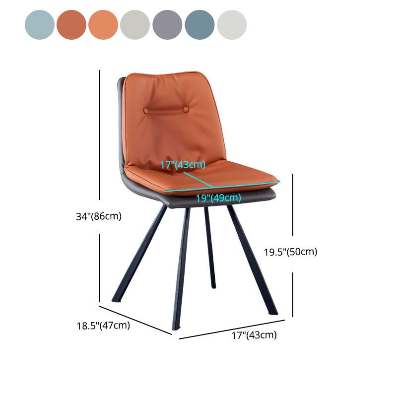 Metal Industrial Armless Chair Solid Back Dining Kitchen Room Chair Clearhalo 'Dining Chairs' 'Dining Tables & Seating' 'dining_chair' 'furn' 'furn_dining_chair' 'Furniture' 'Kitchen & Dining Furniture' 1200x1200_da1cb1d5-6edd-4f36-ba81-e437afc507d5