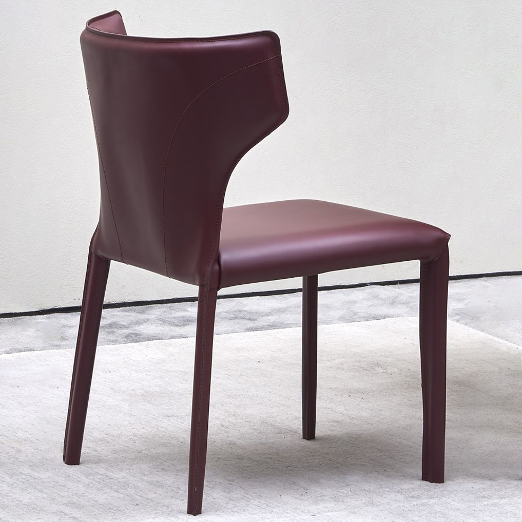 Sedia laterale di Wingback Fuce sedie da pranzo senza bracciole in pelle per la casa