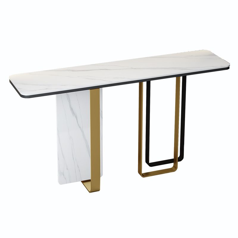 White/Black Table Glam Rectangle Console Table for Hall 31.5" High Clearhalo 'Console Tables' 'console_tables' 'Entry & Mudroom Furniture' 'furn' 'furn_console_tables' 'Furniture' 1200x1200_da1eb9b6-c476-49a5-8661-d0c59c296538