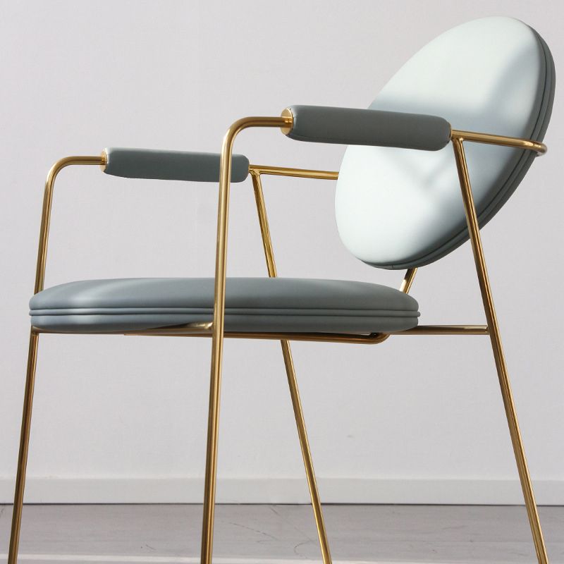 Sedia a braccio imbottita sedia da pranzo a base d'oro per sala da pranzo