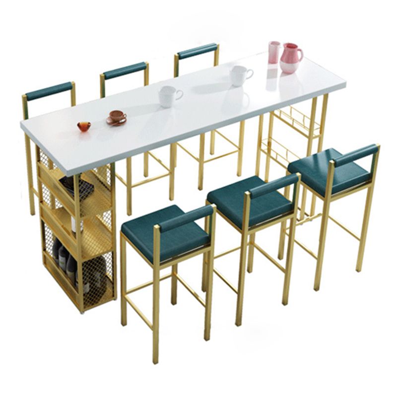 Glam Style Pub Table with Metal Base Rectangle Solid Wood Top Bar Table Clearhalo 'Bar Furniture' 'Bar Tables' 'bar_tables' 'furn' 'furn_bar_tables' 'Furniture' 'Kitchen & Dining Furniture' 1200x1200_da20df5b-4737-466a-a773-d62c77b5c949
