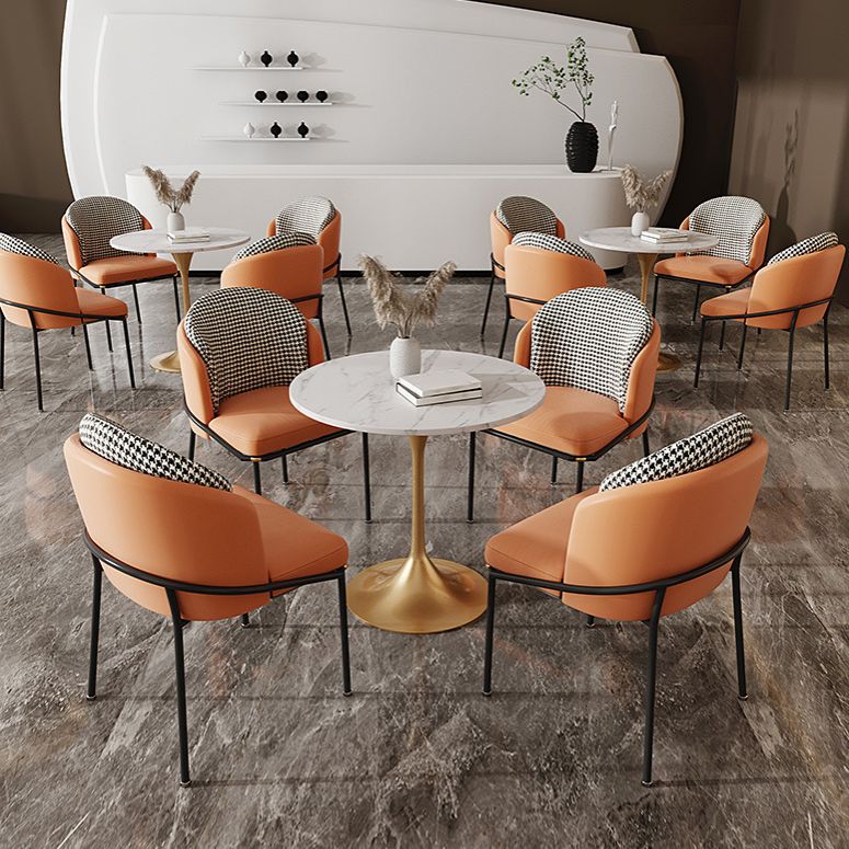Glam Style Sintered Stone Dining Set Round 1/2/5 Pieces Dining Set Clearhalo 'Dining Room Sets' 'Dining Tables & Seating' 'dining_room_set' 'furn' 'furn_dining_room_set' 'Furniture' 'Kitchen & Dining Furniture' 1200x1200_da235a57-47ec-48a5-8119-c663690bc3c5