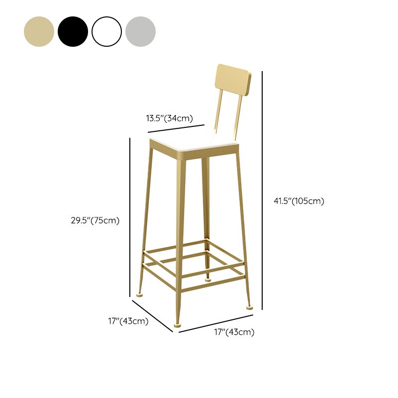 Industrial Low Back Barstools Square Bar Stools with Metal Base Clearhalo 'Bar Furniture' 'Bar Stools' 'bar_stools' 'furn' 'furn_bar_stools' 'Furniture' 'Kitchen & Dining Furniture' 1200x1200_da23eb87-6bf4-4675-8e6c-2597c952fb0b
