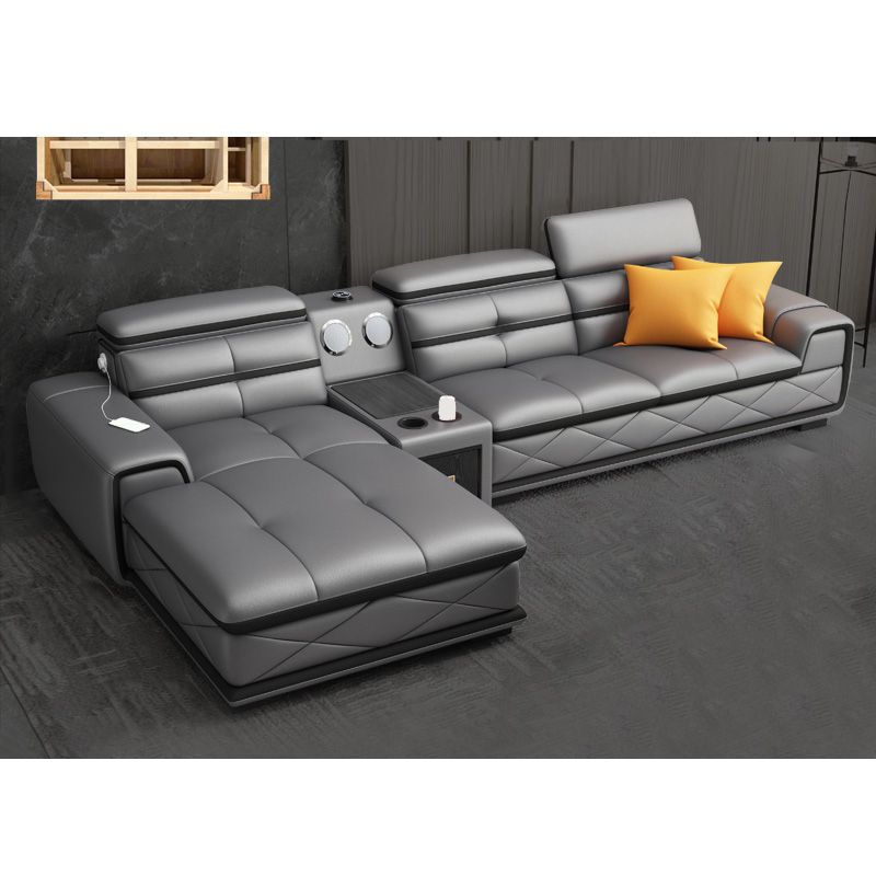 Contemporary L-Shape Sofa Light-grey High Back Sectional for Living Room Clearhalo 'furn' 'furn_sectionals' 'Furniture' 'furniture_sectionals' 'kitchen' 'kitchen_sectionals' 'Living Room Furniture' 'Sectionals' 1200x1200_da241c99-2640-4c81-a57b-ba9c62a1d775