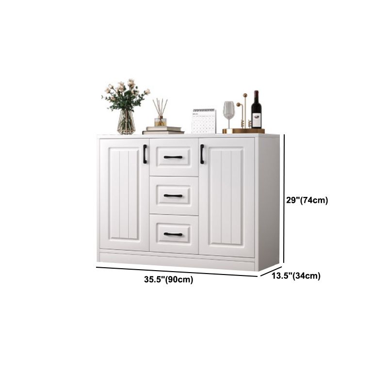 Contemporary White Wooden Accent Cabinet with Doors and Drawers Clearhalo 'Cabinets & Chests' 'cabinets_chests' 'furn' 'furn_cabinets_chests' 'Furniture' 'Living Room Furniture' 1200x1200_da243dd0-5ad6-4f6e-b5a2-b9c4649fc184