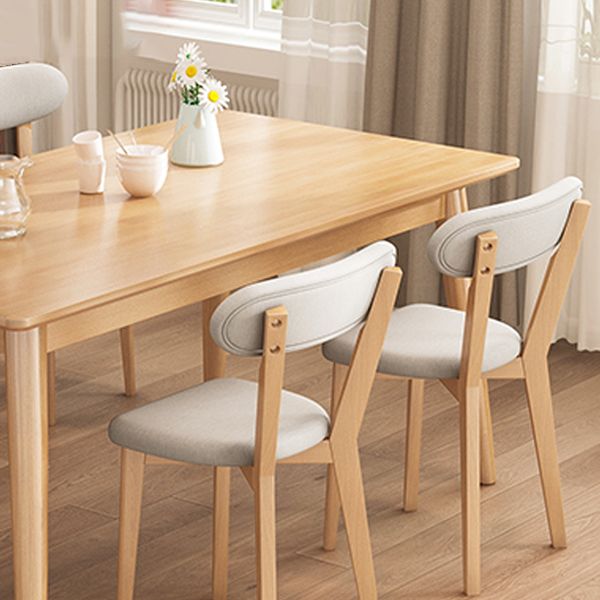 Minimalist Kitchen Solid Wood Dining Table Rectangle Standard Dining Table with 4 Legs Base Clearhalo ' dining_table' 'Dining Tables & Seating' 'Dining Tables' 'furn' 'furn_dining_table' 'Furniture' 'furniture_dining_table' 'Kitchen & Dining Furniture' 'kitchen&dining_furn' 'kitchen' 'kitchen_dining_table' 1200x1200_da24b3b0-0623-4021-a7cb-b719d23ad5ac