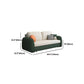 Faux Leather Stain Resistant Contemporary Bed Sofa Couch in Green/white