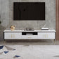 Glam Style TV Stand Stone Open Storage TV Console with 2-Door