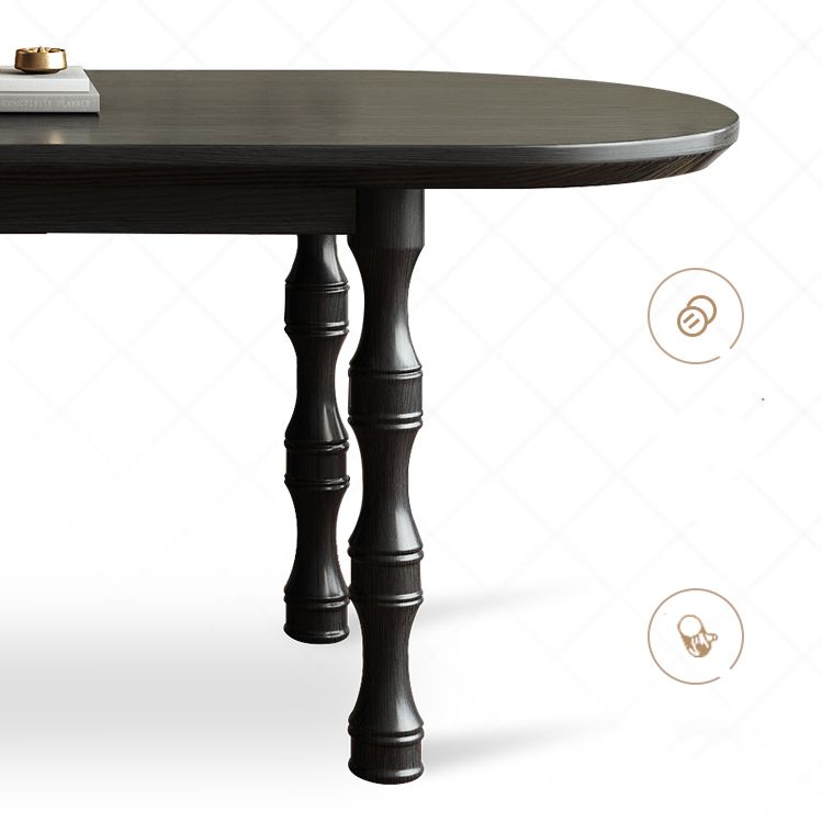 Moderne eetkamer eettafel houten eettafel met 4 poten in zwart