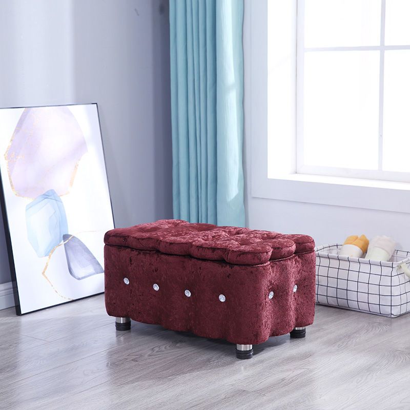 Glam Plain Storage Pouf Plain Velvet Tufted with Storage Rectangle Couch Ottoman Clearhalo 'furn' 'furn_ottomans_poufs' 'Furniture' 'Living Room Furniture' 'Ottomans & Poufs' 'ottomans_poufs' 1200x1200_da28c07c-932b-4b8f-aadb-6a8c4a58f375