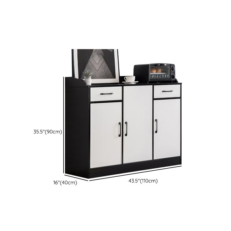 Buffet de comedor de madera de estilo contemporáneo con cajones y gabinetes