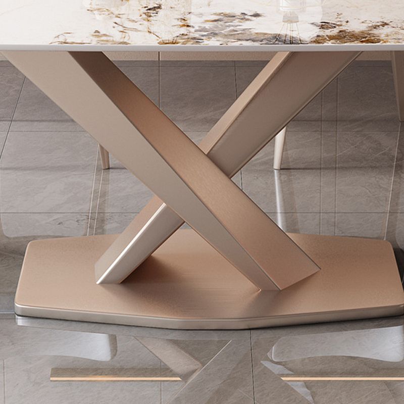 Marble Top Dining Table Modern Dining Table with Pedestal Base Clearhalo 'Dining Tables & Seating' 'Dining Tables' 'dining_table' 'furn' 'furn_dining_table' 'Furniture' 'Kitchen & Dining Furniture' 1200x1200_da2c4479-7bbe-42b1-8bd7-7a30b31b6463