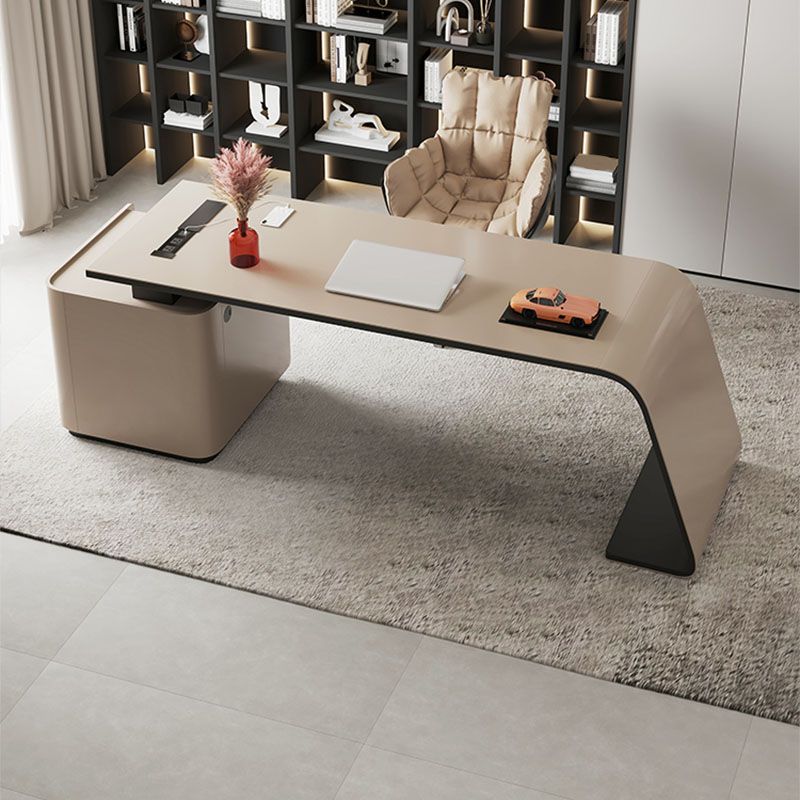 Rectangular Shaped Office Desk Wood with 3 Drawers for Office Clearhalo 'furn' 'furn_office_desk' 'Furniture' 'Office Desks' 'Office Furniture' 'office_desk' 1200x1200_da2ca1d7-8150-459f-9785-10906fd6334d