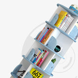 Moderne houten roteerbare boekenkast Studieruimte Geometrische boekenplank