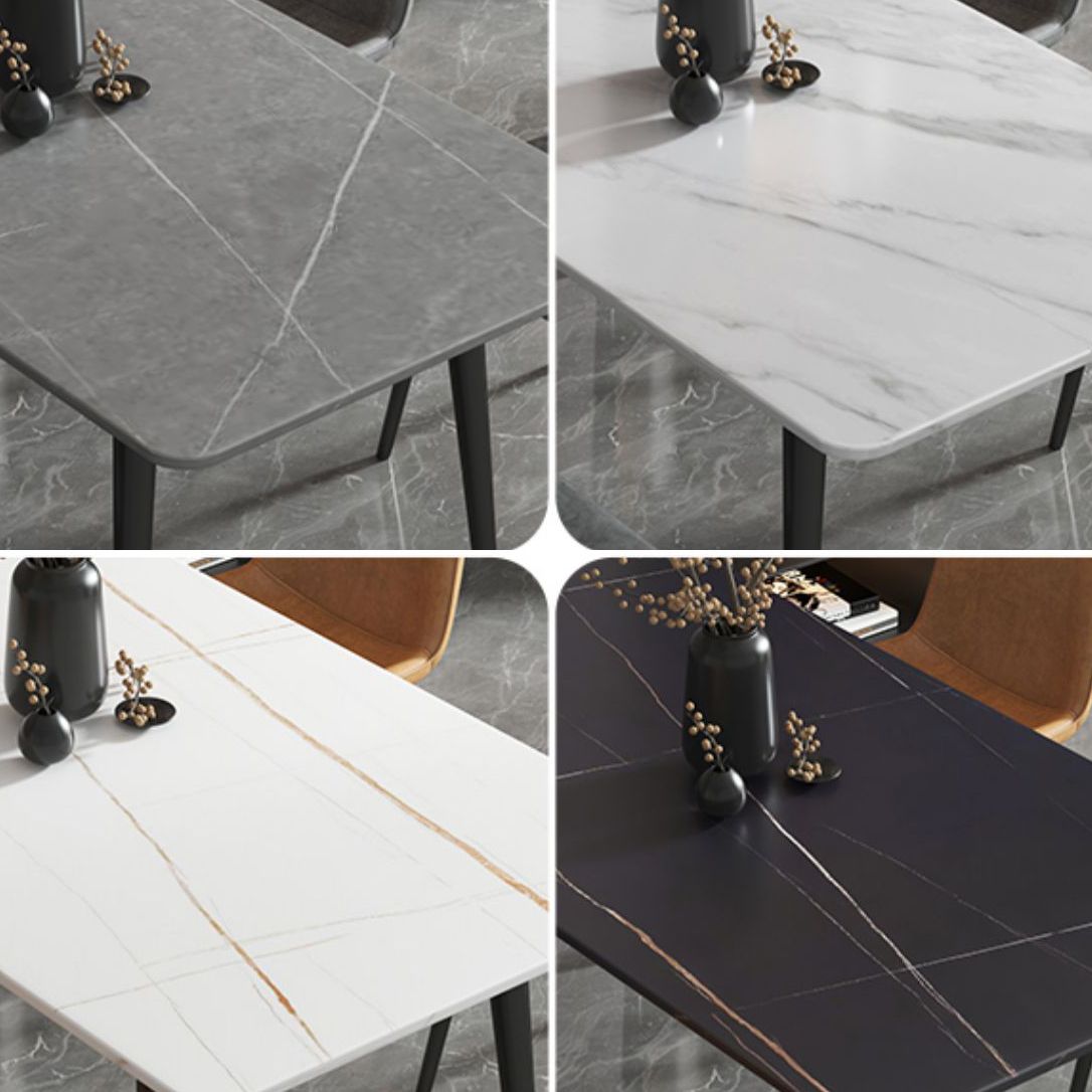 Stone Top Dining Table Industrial 4 Legs  Dining Table for Dining Room
