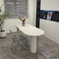Oval Shape 3 Legs Modern Dining Table White Tone Fixed Table for Dining Room Clearhalo ' dining_table' 'Dining Tables & Seating' 'Dining Tables' 'furn' 'furn_dining_table' 'Furniture' 'furniture_dining_table' 'Kitchen & Dining Furniture' 'kitchen&dining_furn' 'kitchen' 'kitchen_dining_table' 1200x1200_da2f05e2-98b2-4568-9ef6-b7050e9ff01a