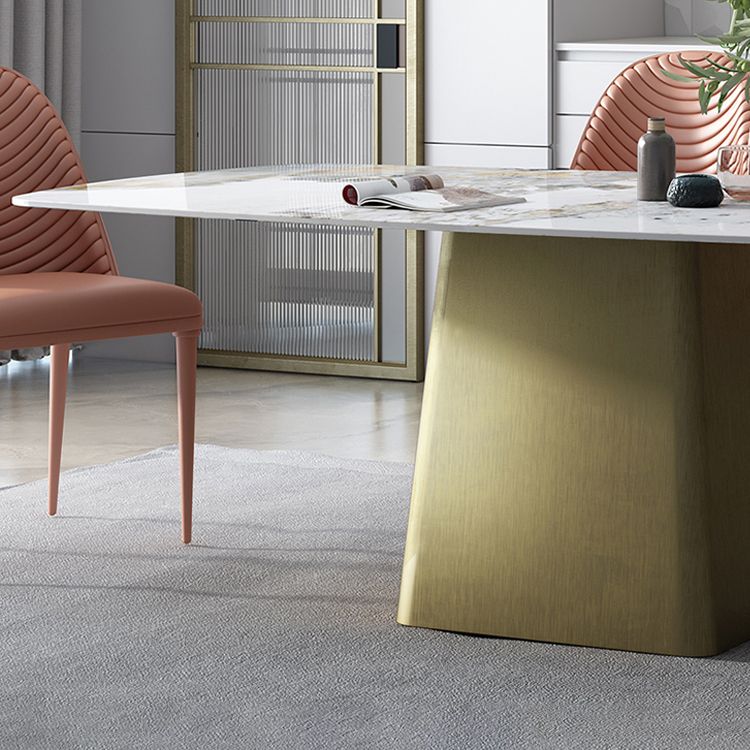 Glam 1/4/5/7 Pieces Dining Set Sintered Stone Dining Table Set with PU Leather Chairs Clearhalo 'Dining Room Sets' 'Dining Tables & Seating' 'dining_room_set' 'furn' 'furn_dining_room_set' 'Furniture' 'furniture_dining_room_set' 'Kitchen & Dining Furniture' 'kitchen&dining_furn' 'kitchen' 1200x1200_da2f62ad-5d74-420c-913a-897eca6bc5e1