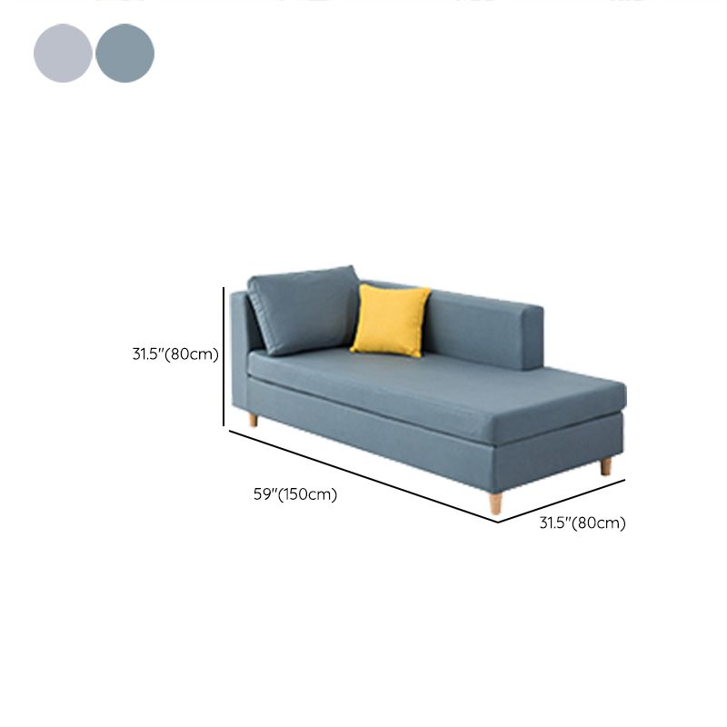 Scandinavian One Armed Wooden Accent Chair Square Arms Chaise