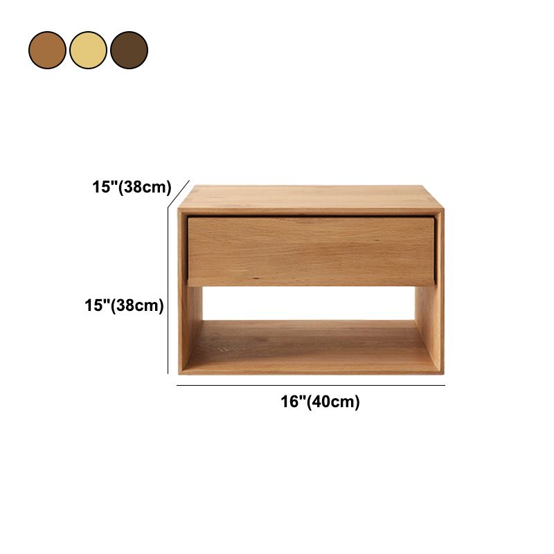 パールウッドベッドサイドキャビネット1引き出しコンテンポラリーオープンストレージベッドナイトスタンド